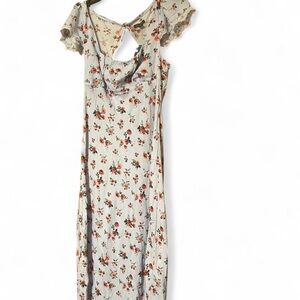 a new day Cream Floral Backless Dress
